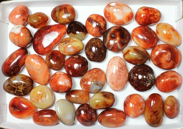 Lot: Polished Carnelian Pebbles - kg ( lbs) #91444